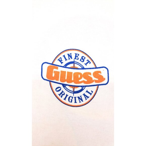 Vintage Guess Originals Graphic T-Shirt Orange Soda Bottle White Finest Snack - Picture 6 of 9